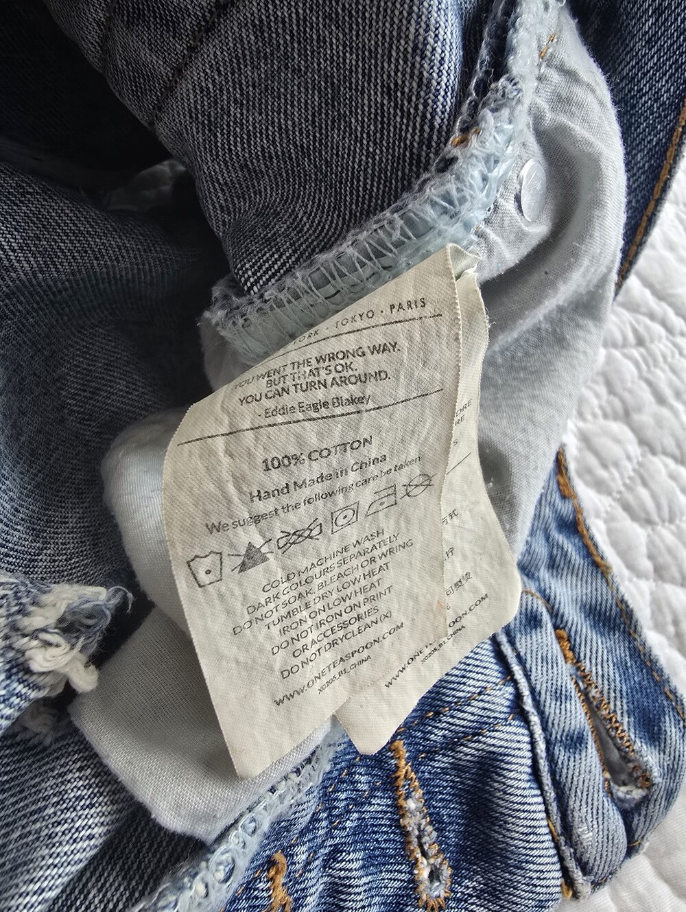 One By One Teaspoon Chargers Distressed Mid Rise Shorts - Picture 6 of 12